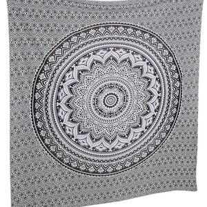 Rajrang Large Mandalay Tapestry - Black, Grey & White